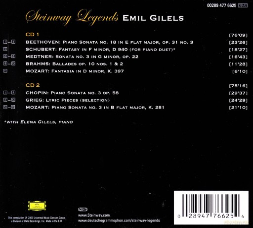 Emil Gilels: Steinway Legends [2CD]