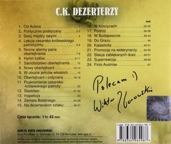 C K Dezerterzy Tw - Kazimierz Sejda [AUDIOBOOK] [CD-MP3]