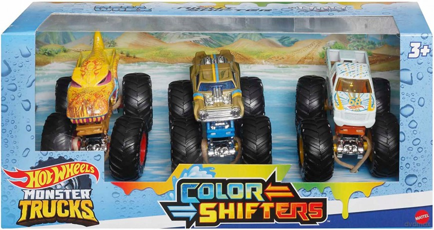 Pojazdy Hot Wheels Monster Truck 1:64 Color Shifters 3-pak