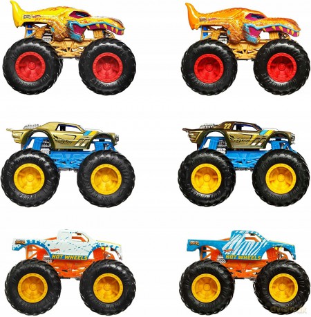 Pojazdy Hot Wheels Monster Truck 1:64 Color Shifters 3-pak