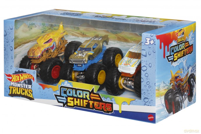 Pojazdy Hot Wheels Monster Truck 1:64 Color Shifters 3-pak