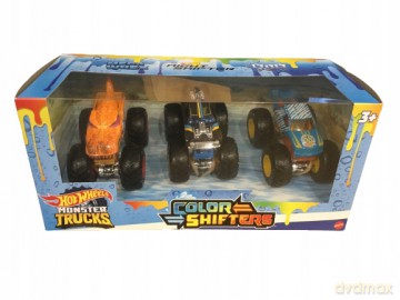 Pojazdy Hot Wheels Monster Truck 1:64 Color Shifters 3-pak