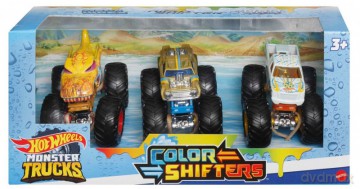 Pojazdy Hot Wheels Monster Truck 1:64 Color Shifters 3-pak