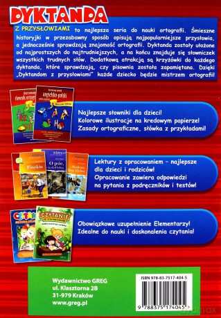 Dyktanda Z Przysłowiami Do Klasy 5 [KSIĄŻKA]