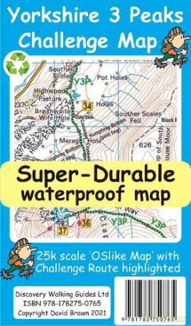 Yorkshire 3 Peaks Challenge Map And Guie - David Brawn [KSIĄŻKA]