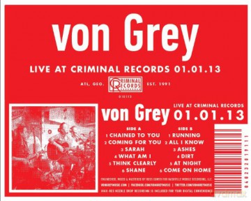 von Grey: Live at Criminal Records 01.01.13 [DVD]