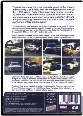 Monte Carlo Rally 1986 [DVD]