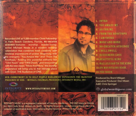 Michael Neale: No Greater Audience [CD]