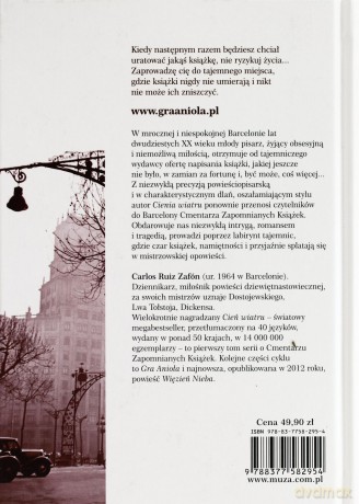 Gra Anioła (Wyd.2012) Tw - Carlos Ruiz Zafon [KSIĄŻKA]