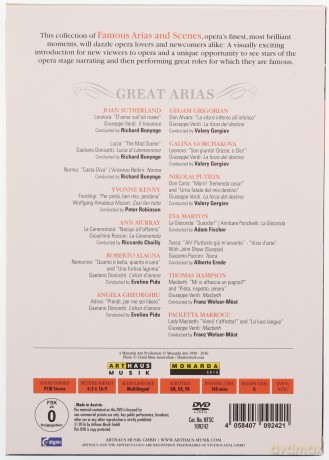 Verdi: Wolfgang Amadeus Mozart, Giuseppe Verdi, Giacomo Puccini, Gioachino Rossini, Vincenzo Bellini, Gaetano Donizetti, Amilcare Ponchielli: Great Arias Casta Diva [DVD]