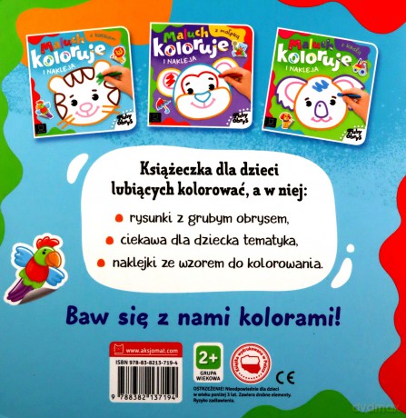 Maluch koloruje i nakleja z kotkiem. Gruby obrys - Anna Podgórska [KSIĄŻKA]