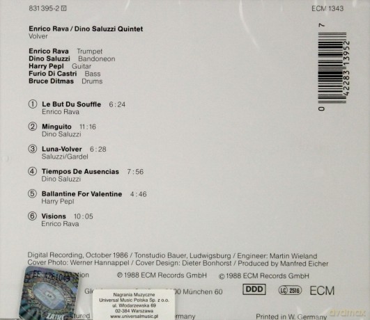 Enrico Rava/Dino Saluzzi Quintet: Volver [CD]