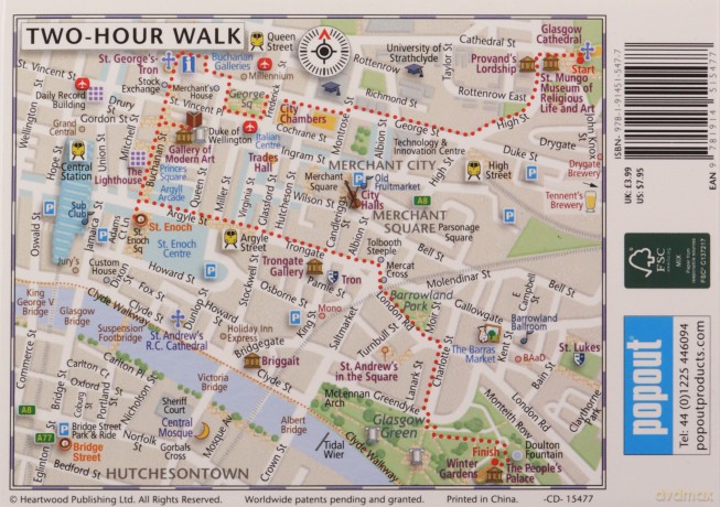 Glasgow Popout Map - PopOut Maps [KSIĄŻKA]