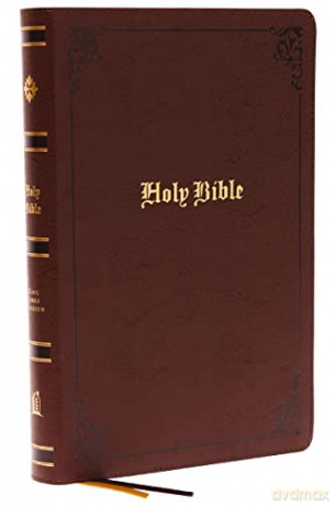 KJV, Large Print Center-Column Reference Bible, Bonded Leather, Brown, Red Letter, Comfort Print: Holy Bible, King James Version - Bibles - Thomas Nelson [KSIĄŻKA]
