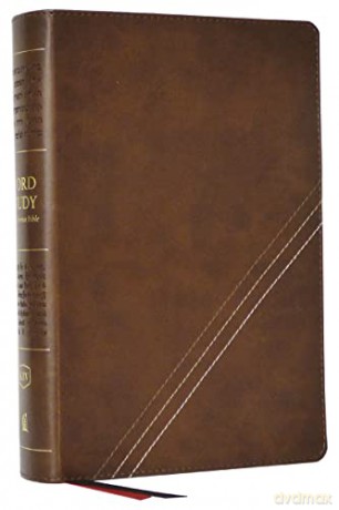 KJV, Word Study Reference Bible, Leathersoft, Brown, Red Letter, Thumb Indexed, Comfort Print: 2,000 Keywords that Unlock the Meaning of the Bible - Bibles - Thomas Nelson [KSIĄŻKA]