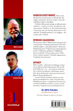 Osobista Efektywność - Bjorn Lunden, Lennart Rosell [KSIĄŻKA]