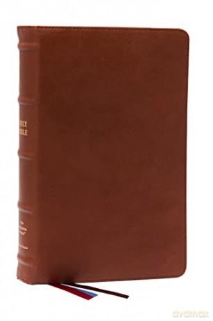 NKJV, End-of-Verse Reference Bible, Personal Size Large Print, Premium Goatskin Leather, Brown, Premier Collection, Red Letter, Thumb Indexed, Comfort Print: Holy Bible, New King James Version [KSIĄŻKA]