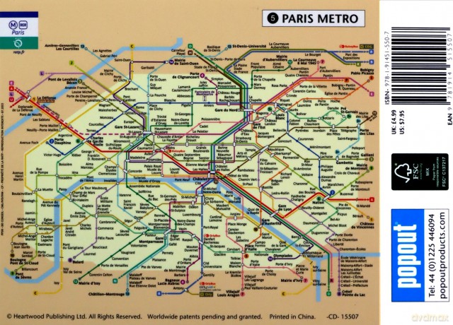 Paris Popout Map - PopOut Maps [KSIĄŻKA]