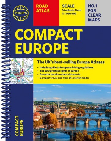 Philips Compact Atlas Europe Spiral - Philip's Maps [KSIĄŻKA]
