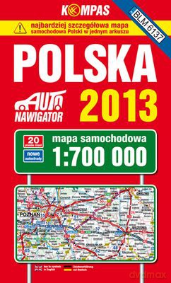 Polska 2013 Mapa Samochodowa Okładka Usztywniana 1:700 000 Tw - Wydanie Xxiv 2013 [KSIĄŻKA]