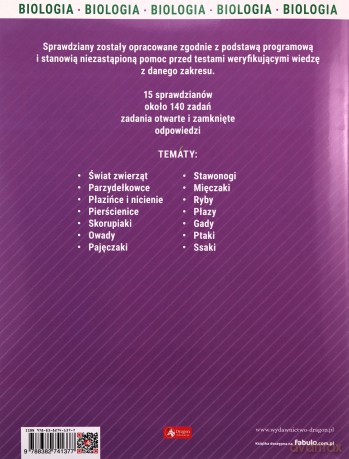Biologia. Sprawdziany dla klasy 6 - Katarzyna Kulus [KSIĄŻKA]