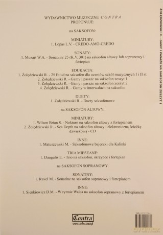 Gamy i pasaże na saksofon. Zeszyt 1 - Ryszard Żołędziewski [KSIĄŻKA]