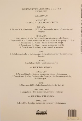 Gamy i pasaże na saksofon. Zeszyt 2 - Ryszard Żołędziewski [KSIĄŻKA]
