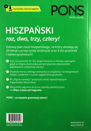 Hiszpański raz, dwa, trzy, cztery A1/A2 + MP3 [KSIĄŻKA]
