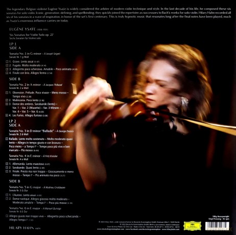 Hilary Hahn: Ysaye: 6 Sonatas For Violin Solo, Op. 27 [2xWinyl]
