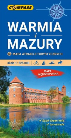 Mapa atrakcji turystyczna - Warmia i Mazury 1:225 000 lam