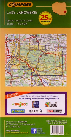 Mapa turystyczna - Lasy Janowskie lam 1:50 000
