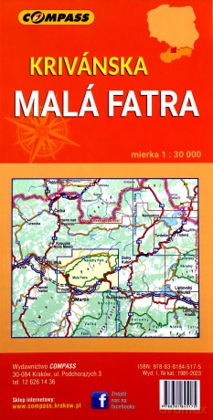 Mapa turystyczna - Mała Fatra Krywańska 1:30 000 lam