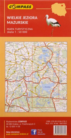Mapa turystyczna - Wielkie Jeziora Mazurskie 1:50 000