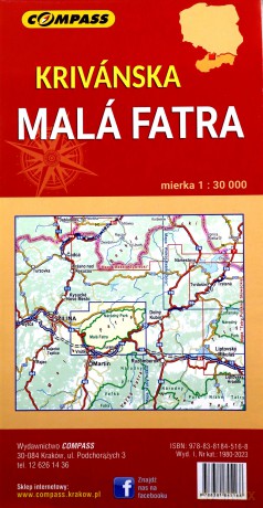 Mapa turystyczna - Mała Fatra Krywańska 1:30 000