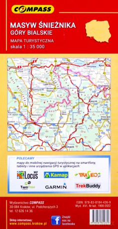 Mapa turystyczna - Masyw Śnieżnika, Góry Bialskie