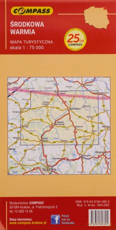 Mapa turystyczna - Środkowa Warmia 1:75 000