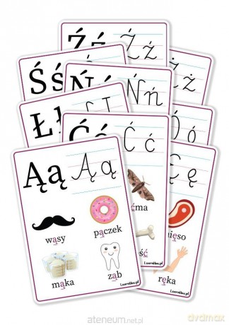 Plansze edukacyjne A5 - Alfabet rozszerzenie 9 kart [KSIĄŻKA]