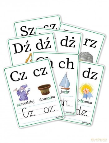 Plansze edukacyjne A5 - Dwuznaki 7 kart [KSIĄŻKA]