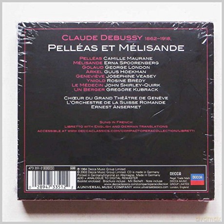 Ernest Ansermet: Debussy Pelleas Et Melisande [2CD]
