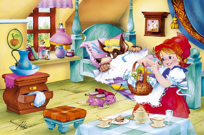 CASTOR 80 MINI Czerwony kapturek u babci A-08514-B [PUZZLE]