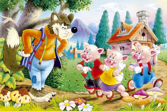 CASTOR 80 MINI Wilk i trzy świnki A-08514-B [PUZZLE]