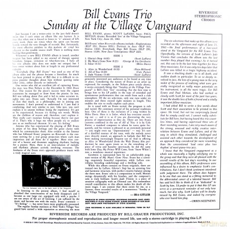 Bill Evans Trio: Sunday At The Villag Evanguard [Winyl]