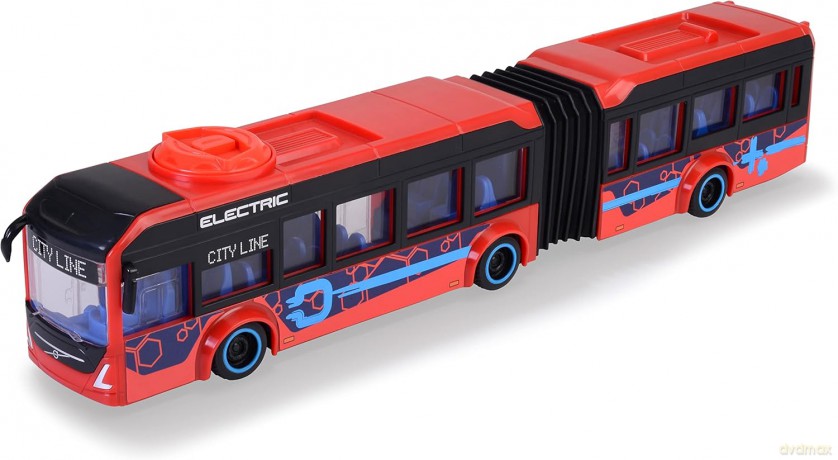 Autobus przegubowy czerwony Volvo 40 cm
