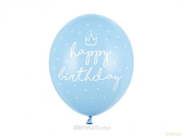 Balony Happy birthday Baby Blue 50 szt