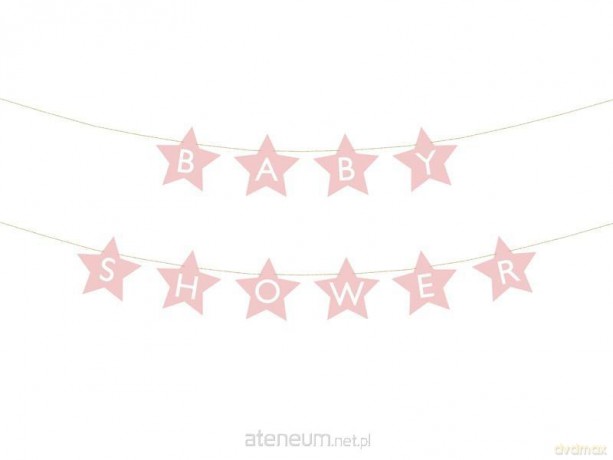 Baner Baby shower jasny różowy 290x16.5 cm