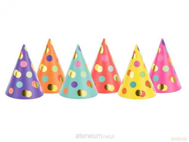 Czapeczki Kropki 6 cm 6 szt