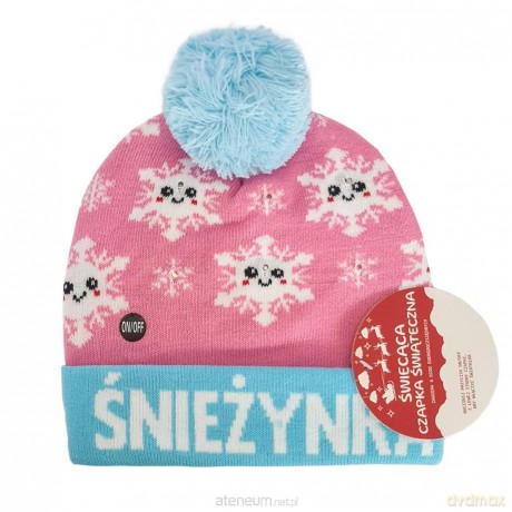 Czapka LED. Śnieżynka