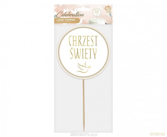 Dekoracja na tort Chrzest Święty 14 cm