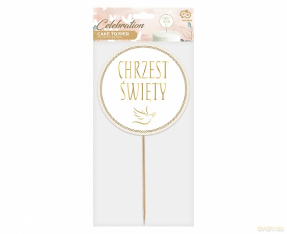Dekoracja na tort Chrzest Święty 14 cm