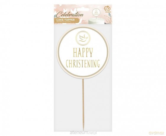 Dekoracja na tort Happy Christening 14 cm